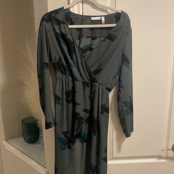 Green floral Leith wrap dress/long tunic style shirt - Picture 4 of 4